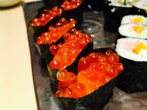 ikura, one of the most popular sushi items