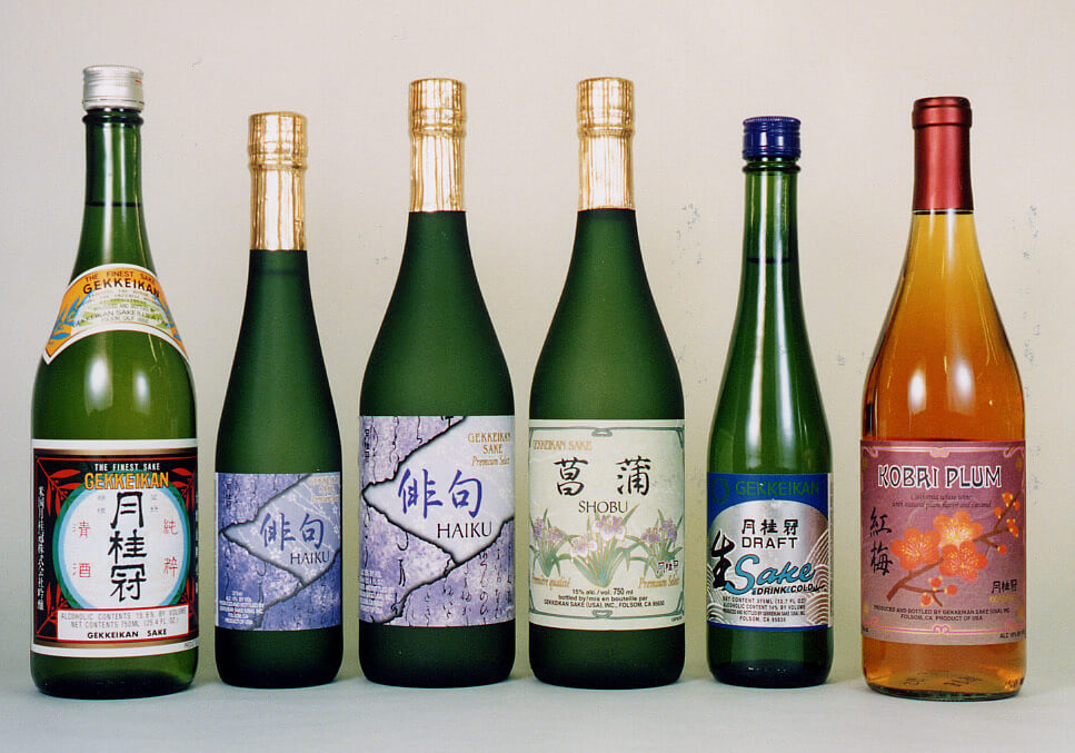 Some products of Gekkeikan U.S.A. They also produce premium ginjo sake.