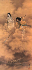 Painting of Izanagi (right) and Izanami by Kobayashi Eitaku