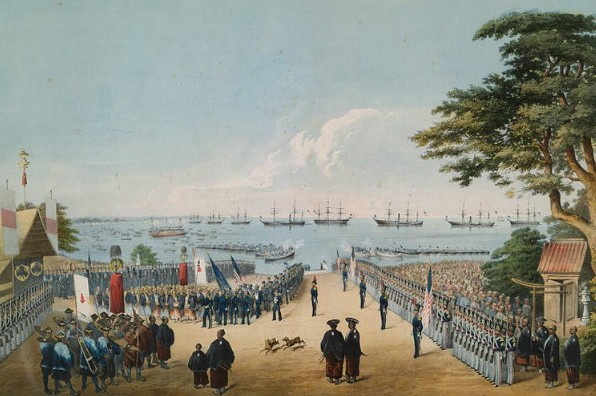 The arrival of the Black Ships led by Commodore Perry in 1853